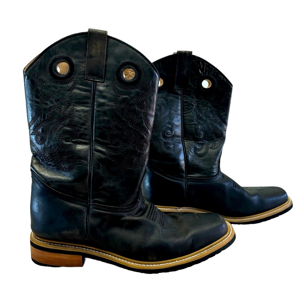 Potrero Cowboy Boots Men Black Size 10.5